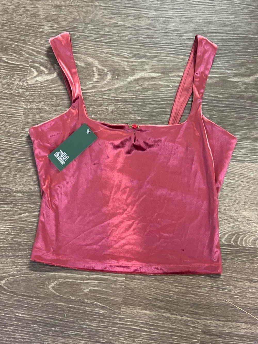Wild fable red velvet crop top nwt size small